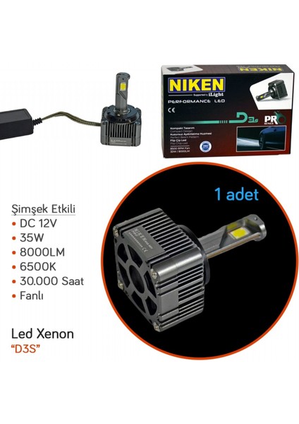 D3S LED Xenon Pro Serisi (1 Adet) 32W 8000 Lm