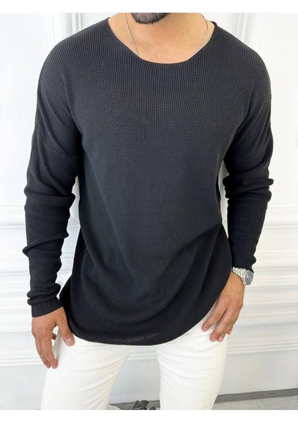 Oversize Örme Natural Pamuk Tüylenmeyen Kazak Salaş Tarz Triko