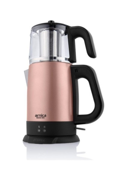 Demli Stil Rose Cam Çay Makinesi