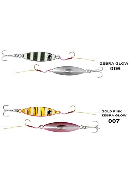 Zuby 43MM 15GR Metal Jig Yem Zebra Glow