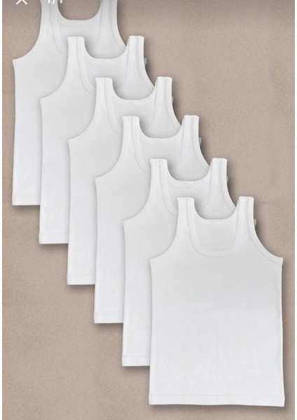 6'lı Erkek Çocuk Askılı Ribana Atlet