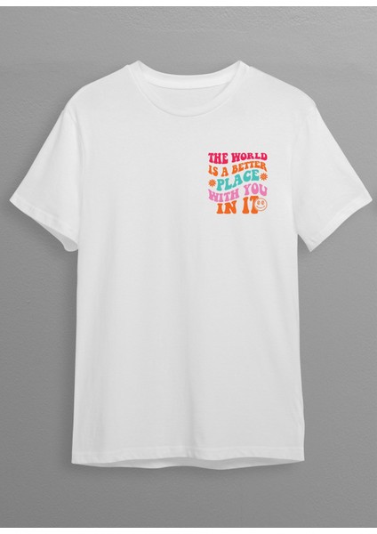 Beyaz Yazı Baskılı T-Shirt HC019