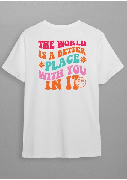 Beyaz Yazı Baskılı T-Shirt HC019