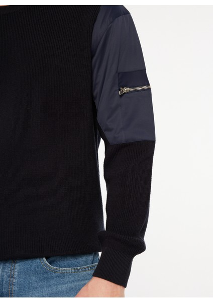 Gmg Fırenze Bisiklet Yaka Slim Fit Açık Lacivert Erkek Kazak ZR22MFW04205 fırsatları