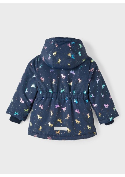 Name İt Lacivert Kadın Mont Nmfmaxı Jacket Foıl Aop Noos fırsatları