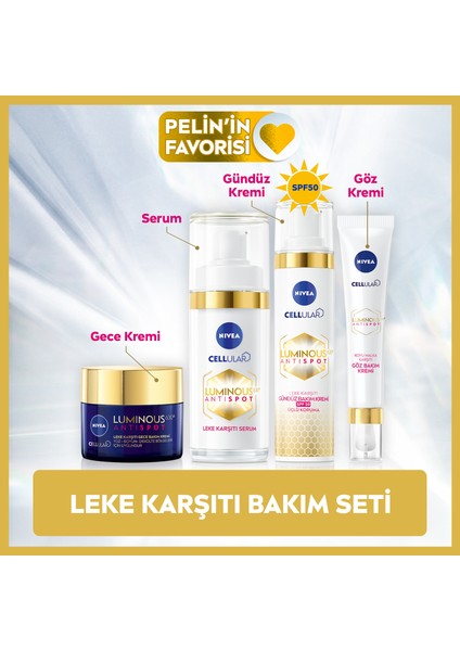 Nıvea LUMINOUS630 Leke Karşıtı Cilt Bakım Seti,gündüz Yüz Kremi 50ML,GECE Kremi,cilt Serumu,göz Kremi