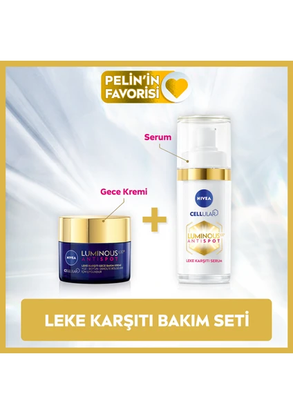 NIVEA Luminous630 Leke Karşıtı Serum 30ml ve Luminous630 Leke Karşıtı Gece Yüz Kremi 50ml