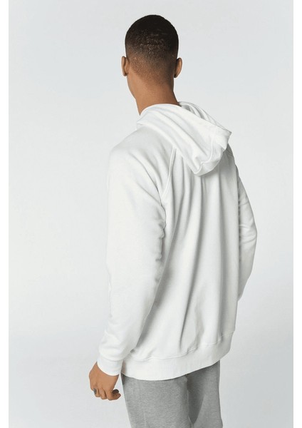 Johns Oversize Erkek Beyaz Kapüşonlu Sweatshirt