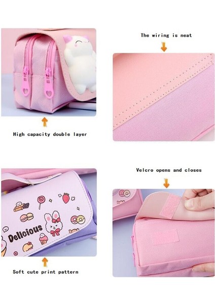 Büyük Kapasiteli Kalem Kutusu - Pembe (Yurt Dışından) modelleri