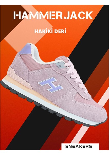 1743-PERU Hakiki Deri Anatomik Eva Tabanlı Unisex Sneakers Ayakkabı - NKT01743-FUŞYA Lila-40