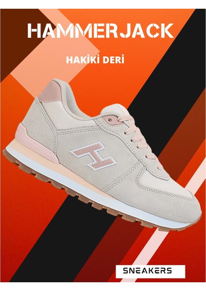 1743-PERU Hakiki Deri Anatomik Eva Tabanlı Unisex Sneakers Ayakkabı - NKT01743-BEJ Pudra-40