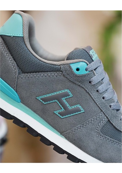 1743-PERU Hakiki Deri Anatomik Eva Tabanlı Unisex Sneakers Ayakkabı - NKT01743-GRI Turkuaz-36 modelleri