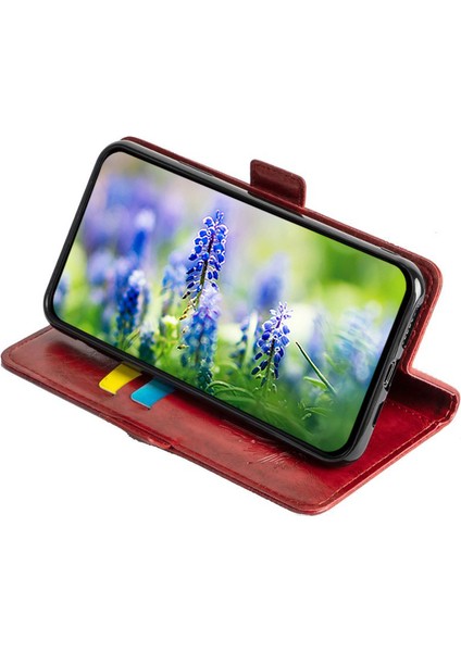 Iphone 14 Pro Telefon Kasası Mumsu Doku Deri Hücre Cüzdan Basılı Çiçek Folio Kapak Standı Kabuk-Kırmızı (Yurt Dışından) modelleri