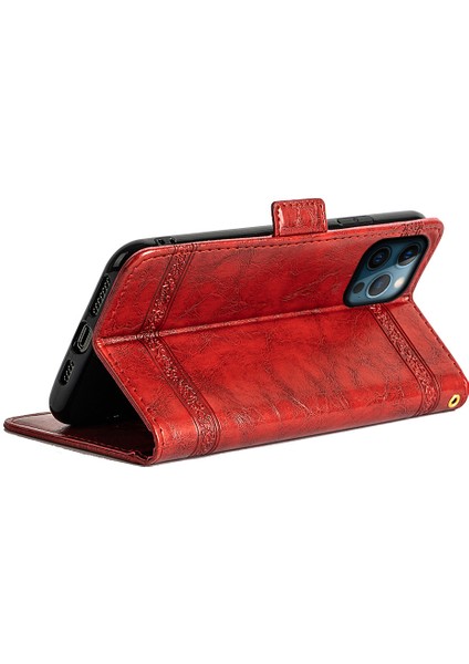 Iphone 14 Pro Telefon Kasası Mumsu Doku Deri Hücre Cüzdan Basılı Çiçek Folio Kapak Standı Kabuk-Kırmızı (Yurt Dışından) fırsatları