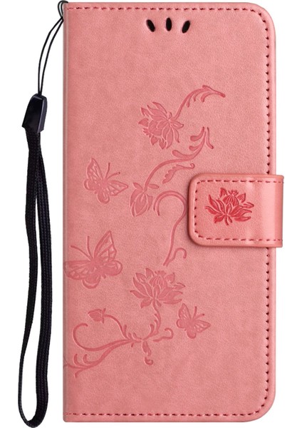 Iphone 14 Pro Telefon Kılıfı 6.1 Inç Kelebek Çiçeği Baskılı Pu Deri Deri Flip Cüzdan Standı Strap-Pink ile Çizgiye Dönüşüm Anti Telefon Kapağı (Yurt Dışından) fırsatları