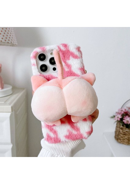Iphone 14 Pro Fone Case Için Maymun Butt Bebeği Dekor Yumuşak Kabarık Peluş+Tpu Karakter Anti Koruyucu Kapak Pembe (Yurt Dışından) fiyatları