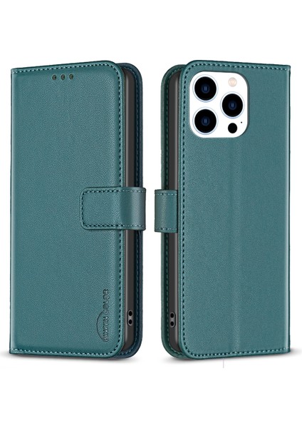 Iphone 14 Pro Magnetic Telefon Kılıfı Için Stand Fonksiyon Yeşili Deri Telefon Kapağı (Yurt Dışından)
