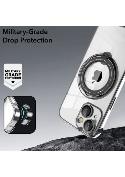 Iphone 14 Anti-Drop Pc+Tpu Telefon Kılıfı Dönebilir Yüzük Kickstand Cover Magsafe-Mavi ile Uyumlu (Yurt Dışından) modelleri