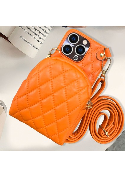 Iphone 14 Pro 14 Pro Telefon Kasası Crossbody Strap Cep Telefonu Çanta Kılıfı Baskılı Rhombus Desen Pu Deri Kaplamalı Pc Zipper Telefon Kapağı Kart Tutucu ve Omuz Kayış-Turun (Yurt Dışından) fiyatları
