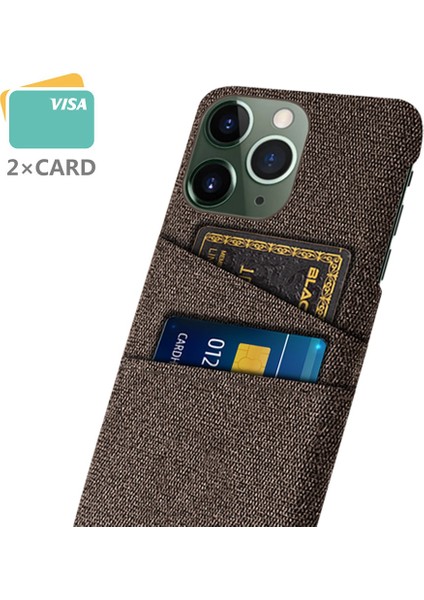 Iphone 14 Pro Fone Case 6.1 Inç Bez+Pc Çift Katmanlı Bez Doku Çift Kart Yuvaları Koruyucu Kapak Kahverengi (Yurt Dışından) fiyatları