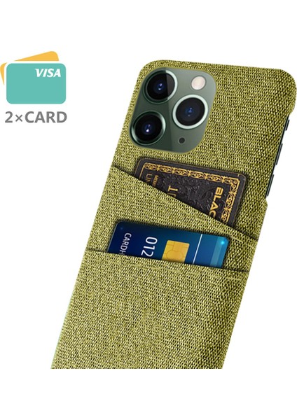 Iphone 14 Pro Telefon Kılıfı 6.1 Inç Bez+Pc Çift Katmanlı Kumaş Doku Çift Kart Yuvaları Koruyucu Kaplum Sarı (Yurt Dışından)