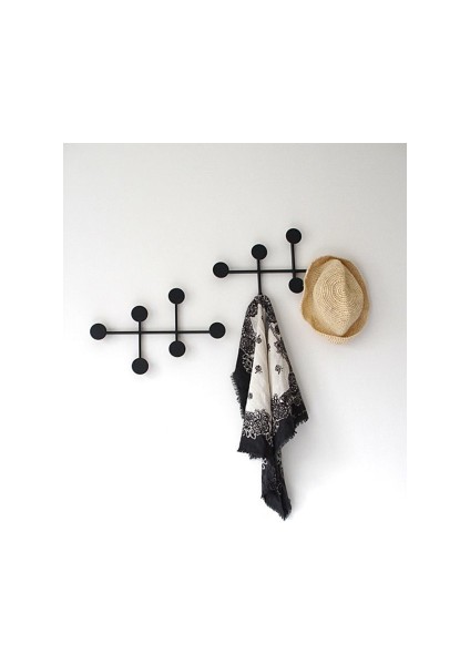 Askılık - 2'li Set Elbise Askısı - Dekoratif Demir Askılık - Metal Askı