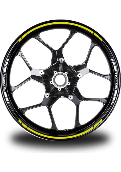 Yazısız Uzun Honda Yazılı Kısa Kesikli 16 Lı Çift Renk Jant Sticker Etiket
