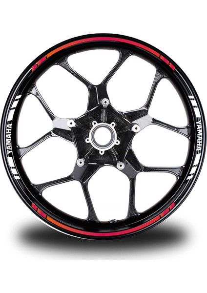 Yamaha Yazılı Kısa Yazısız Uzun Dış Şerit 16'lı Çift Renk Jant Sticker Modeli