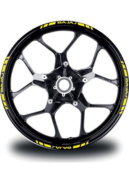 Bajaj Yazılı Kısa Dış Şerit 16'lı Tek Renk Jant Sticker Modeli modelleri