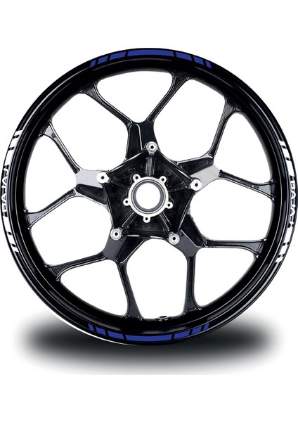 Bajaj Yazılı Kısa Yazısız Kısa Dış Şerit 16'lı Çift Renk Jant Sticker Modeli modelleri