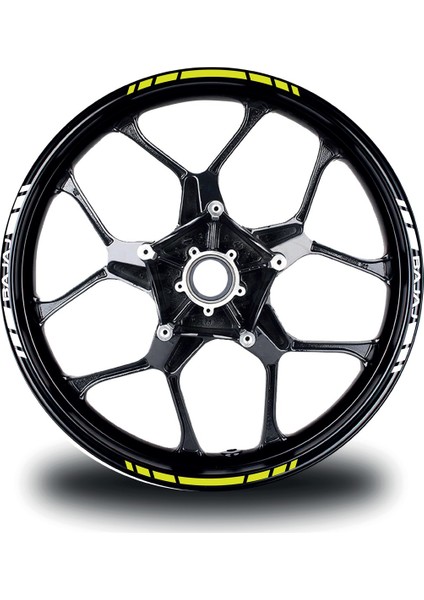 Bajaj Yazılı Kısa Yazısız Kısa Dış Şerit 16'lı Çift Renk Jant Sticker Modeli fırsatları