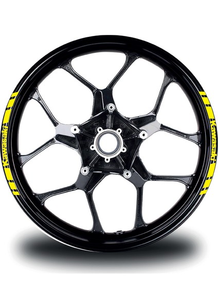Kawasakı Yazılı Kısa Dış Şerit 8'li Jant Sticker Modeli fiyatları