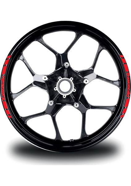 Kawasakı Yazılı Kısa Dış Şerit 8'li Jant Sticker Modeli modelleri