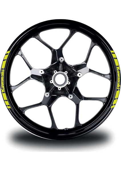 Kawasakı Yazılı Kısa Dış Şerit 8'li Jant Sticker Modeli indirimleri