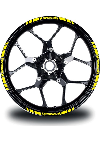 Kawasakı Yazılı Kısa Dış Şerit 16'lı Tek Renk Jant Sticker Modeli fırsatları