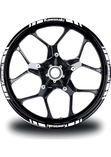 Kawasakı Yazılı Kısa Dış Şerit 16'lı Tek Renk Jant Sticker Modeli fiyatları