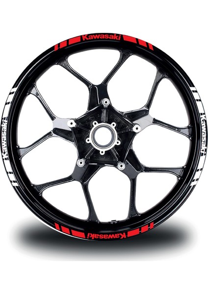 Kawasakı Yazılı Kısa Dış Şerit 16'lı Çift Renk Jant Sticker Modeli fırsatları