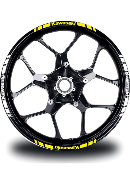 Kawasakı Yazılı Kısa Dış Şerit 16'lı Çift Renk Jant Sticker Modeli indirimleri