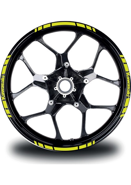 Kawasakı Yazılı Kısa Yazısız Kısa Dış Şerit 16'lı Tek Renk Jant Sticker Modeli fiyatları