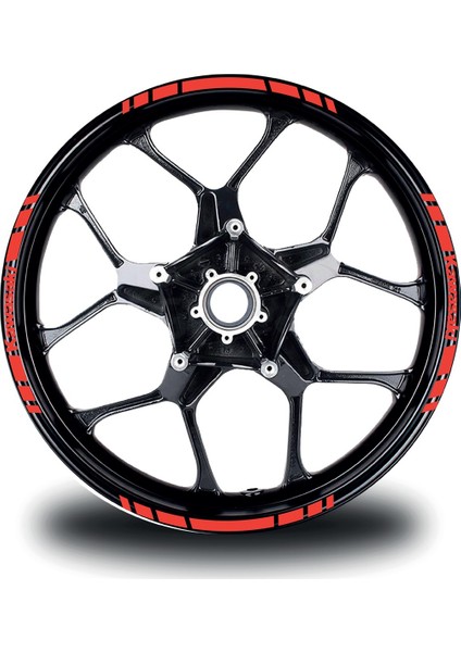 Kawasakı Yazılı Kısa Yazısız Kısa Dış Şerit 16'lı Tek Renk Jant Sticker Modeli modelleri