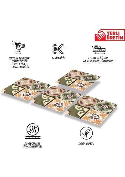 Kendinden Yapışkanlı Kafkas Desenli Pvc Karo 30X30 cm (11 Adet) 1m2
