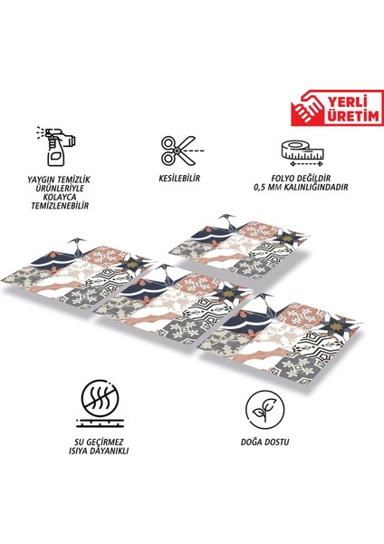Kendinden Yapışkanlı Küba Desenli Pvc Karo 30X30 cm (56 Adet) 5m2
