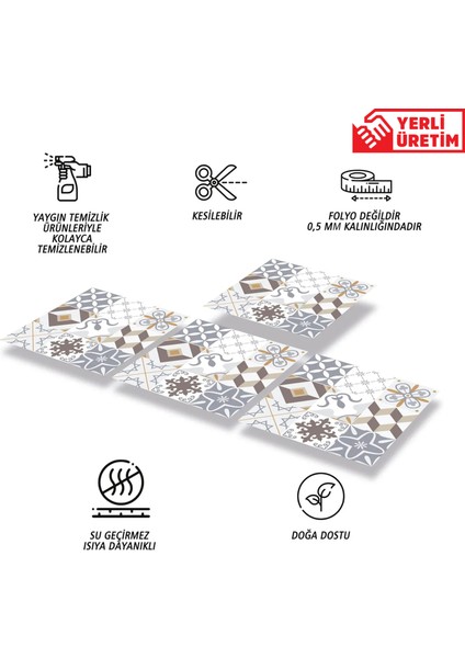 Kendinden Yapışkanlı Agora Desenli Pvc Karo 30X30 cm (56 Adet) 5m2