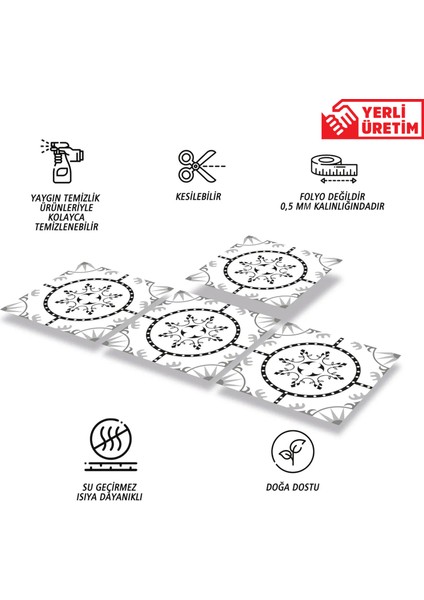 Kendinden Yapışkanlı Geometrik Solo Desenli Pvc Karo 30X30 cm (4 Adet) 0,36 M2 fiyatları
