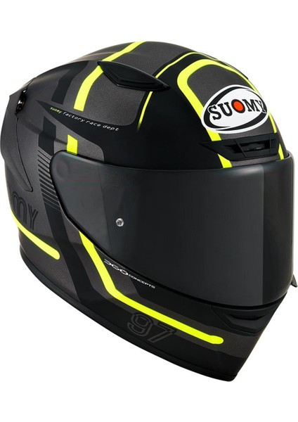 Track-1 Kask Nınety Seven Gun Metal-Yellow