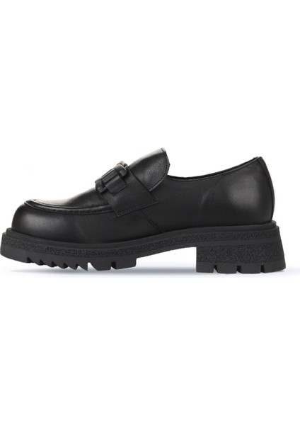 Siyah Deri Kadın Loafer 01WZ1404