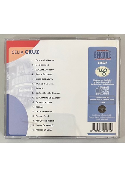 Celia Cruz Chacha La Negra CD (Orjinal Dönem Baskı)