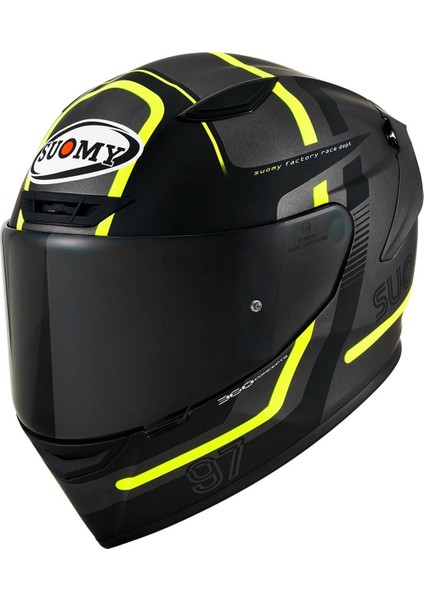 Track-1 Kask Nınety Seven Gun Metal-Yellow