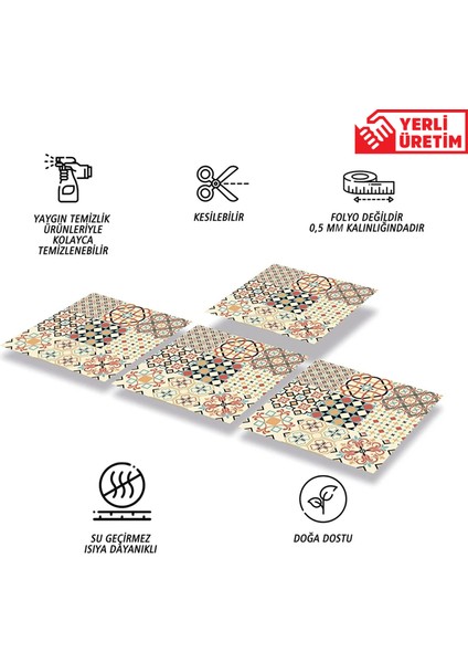 Kendinden Yapışkanlı Japon Desenli Pvc Karo 30X30 cm (56 Adet) 5m2