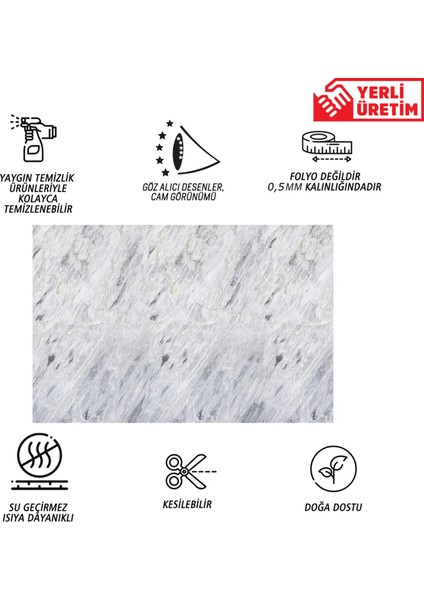 Kendinden Yapışkanlı Gri Dalgalı Desenli Pvc Panel 41X62 cm (4 Adet) 1 M²